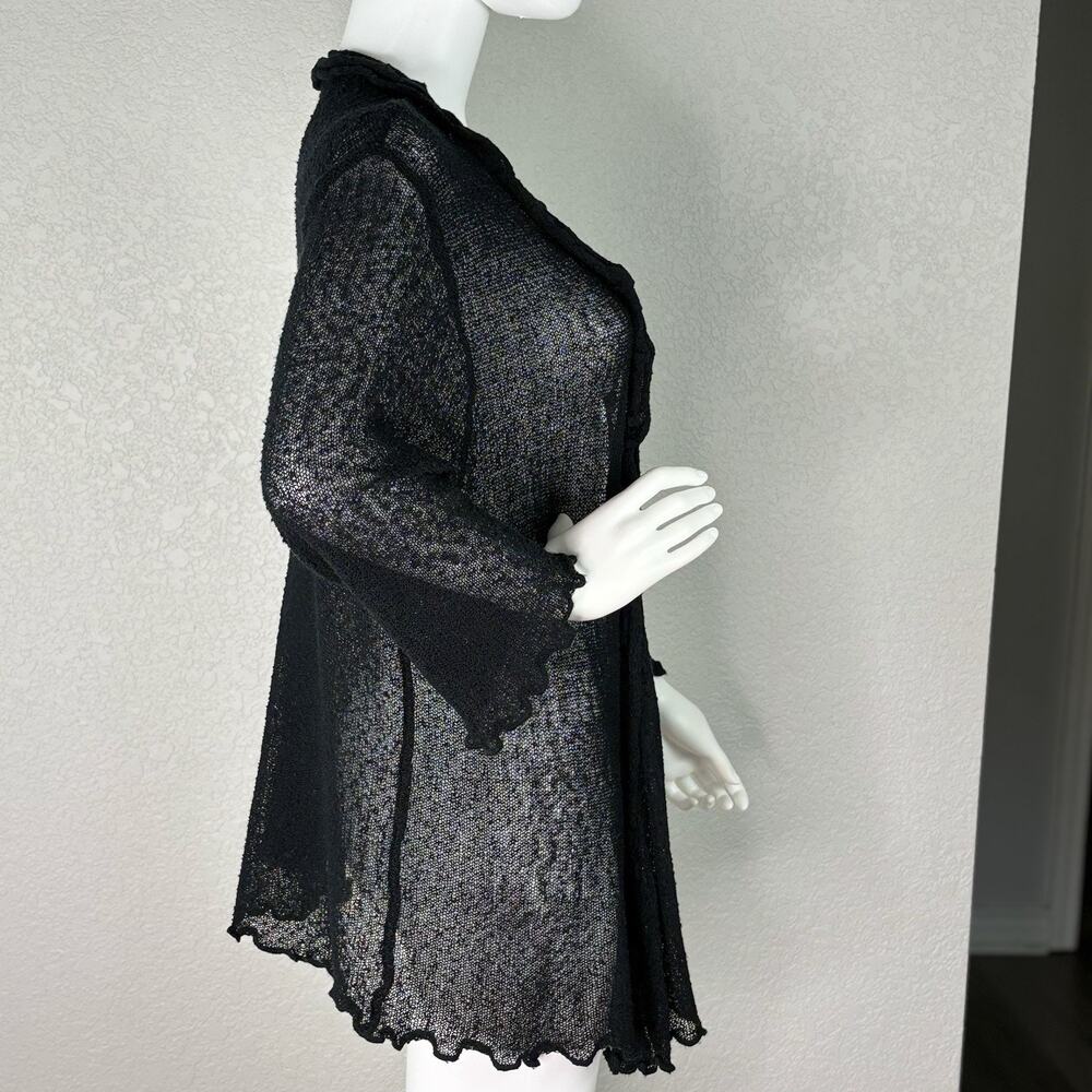 Ethyl Sheer Open Cardigan Ruffle Fairy Boho Lagenlook Whimsygoth Size L - Picture 5 of 7